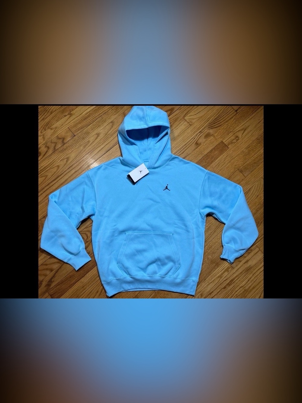 Nike Jordan Brooklyn Oversize Sky Blue Hoodie Logo Men’s sz small NEW!